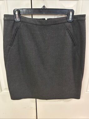 Loft Petite Classic Dark Gray Pencil Skirt - Women's Tailored Workwear